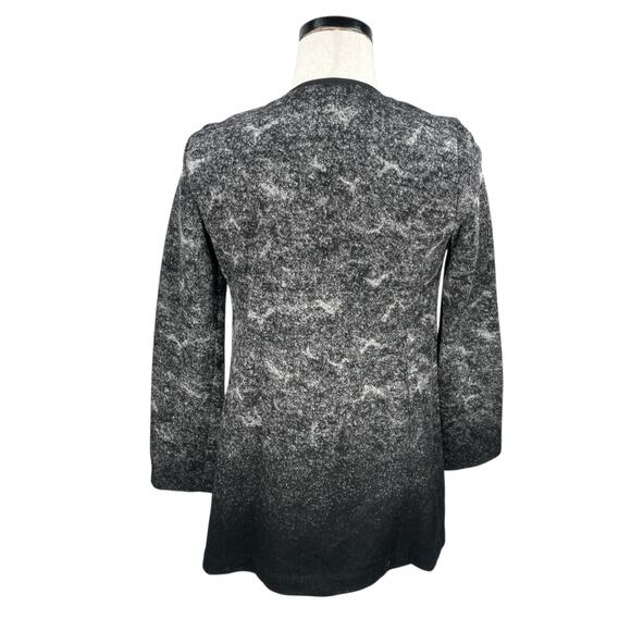 Eileen Fisher Felted Wool Sprinkle Open Front Jacket Women’s XS Gray Black Ombre - Picture 5 of 10